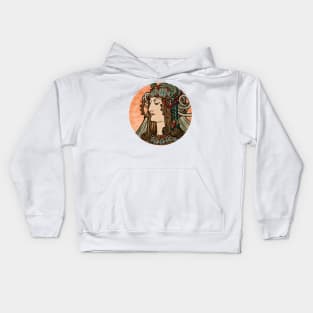 Vintage portrait art Kids Hoodie